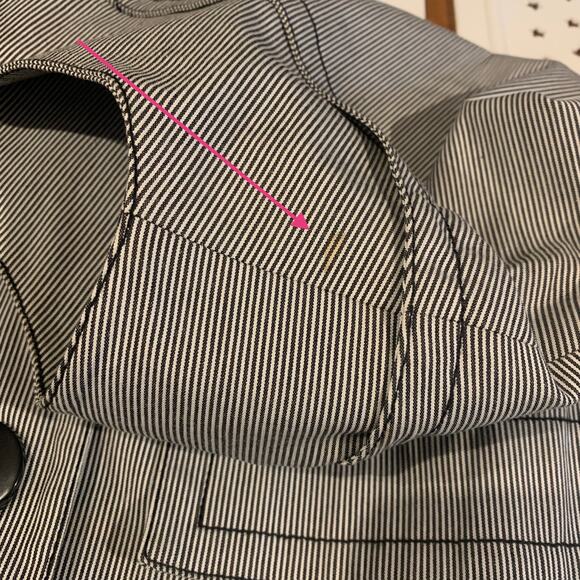 Kenneth Cole Reaction Short Sleeve Blazer Women 12 Pin Stripe Business Casual - Picture 10 of 12